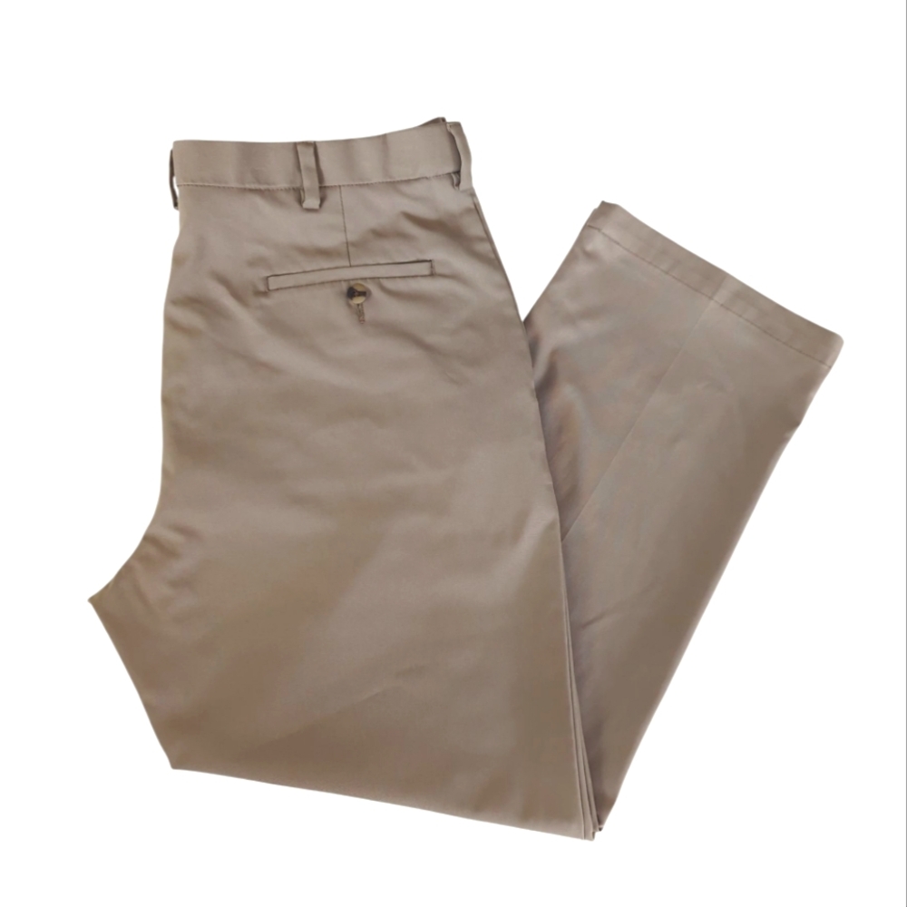 Haggar Cool Right Performance Flex Classic Fit Pants 38 x 29 Khaki Tan Pockets